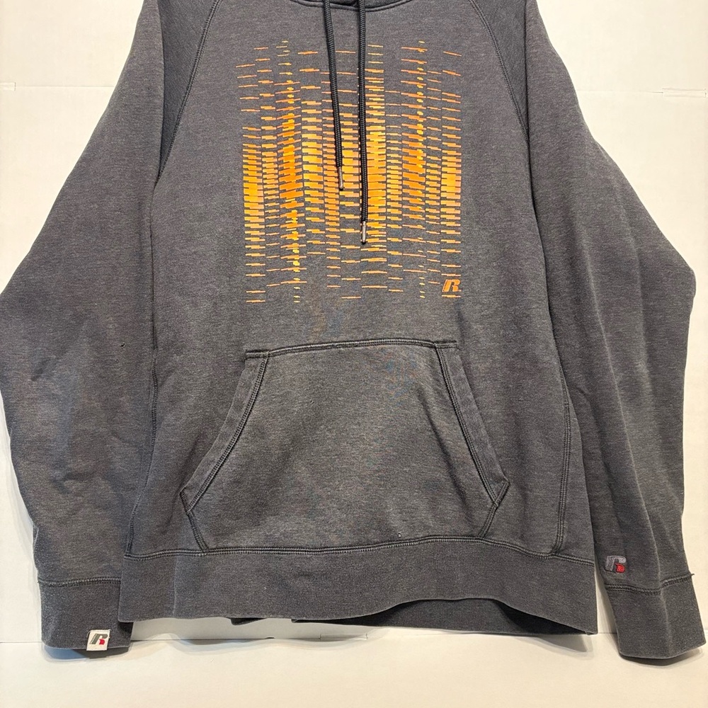 Russell Athletic Charcoal and Mustard Graphic Hoodie